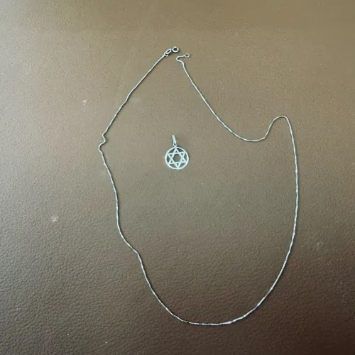 Corrente em ouro Branco 18k com pingente