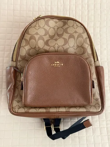 Mochila Coach Feminina Original 5671 - Signature Canvas