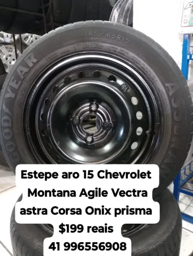 Estepe aro 15 Onix prisma Montana Agile Vectra astra Corsa. Roda e pneu pronto. 