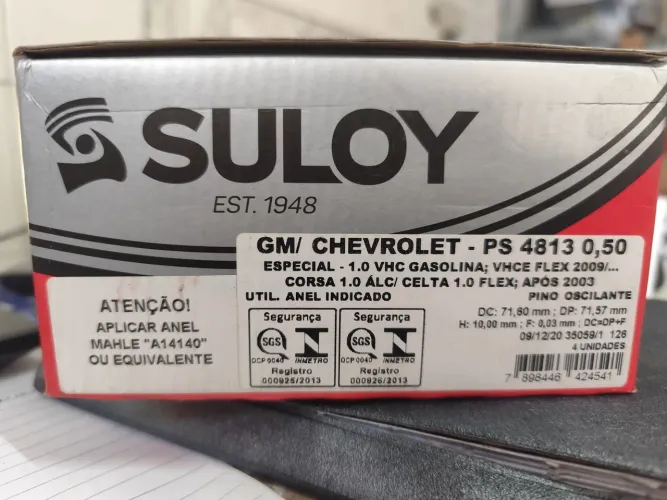 Jg Pistão Suloy Corsa/ Celta 1.0 VHC