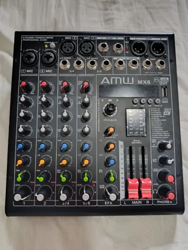 Mesa de som AMW 6 CANAIS COMPLETA