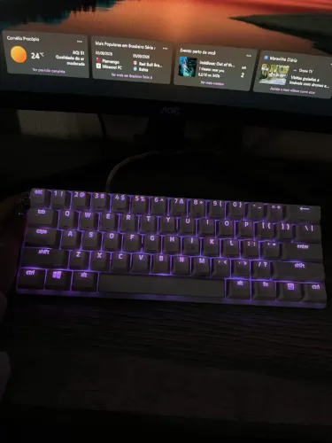 TECLADO HUNTSMAN MINI BRANCO SWITCH RED SEMINOVO