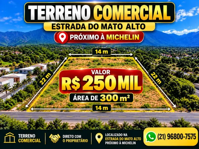TERRENO COMERCIAL 300m2 ESTRADA DO MATO ALTO CAMPO GRANDE
