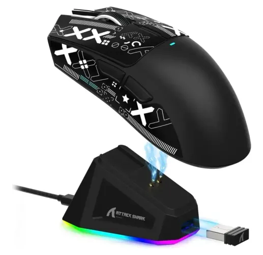 Mouse sem fio atack shark x11 preto.