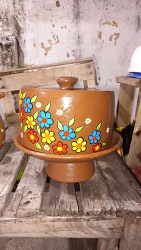 Boleiras de barro, pintada a mão...
