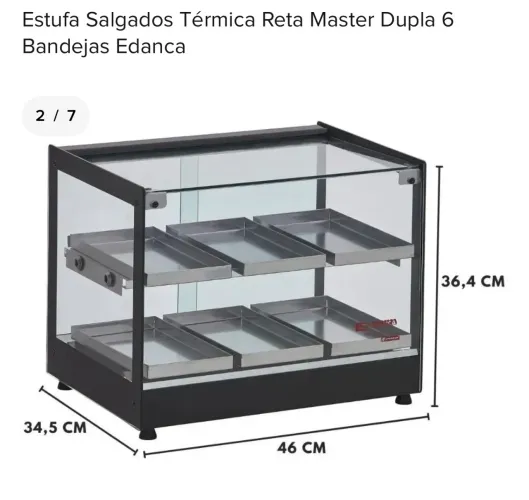 Estufa de salgados inox 