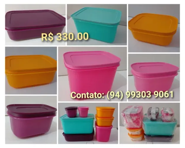 Kit Tupperware Linha Freezer Line com 7 peças.