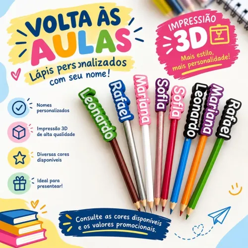 Nome 3D no lápis