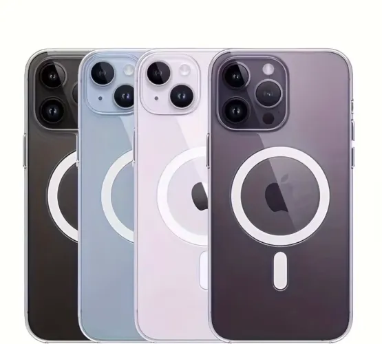 Capa Transparente Magnética para iPhone 11 ao 17 - Compatível com Carregamento Sem Fio