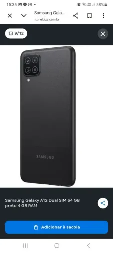 Celular a12 Samsung