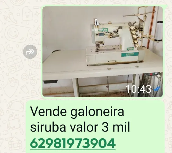 VENDO GALONEIRA SIRUBA INDUSTRIAL - R$ 3.000