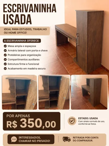 Escrivaninha para estudos (usada).