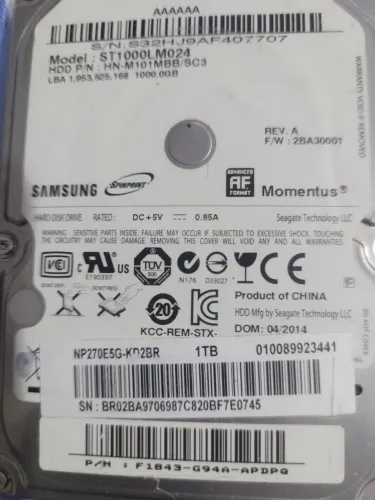 HD 1 TB Samsung para conserto