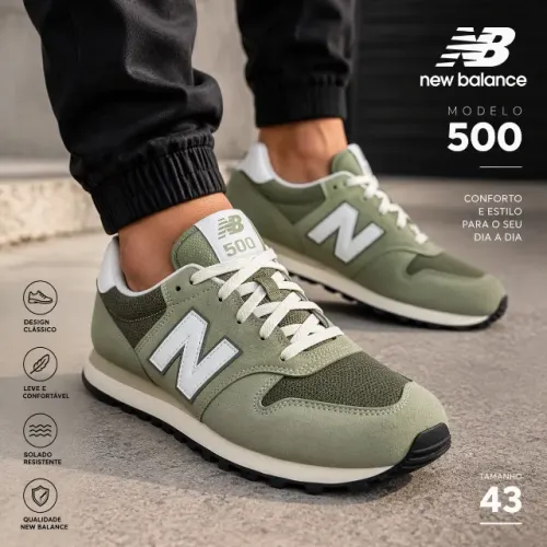 Tênis New Balance 500 V'2 Masculino - Verde Claro+Verde