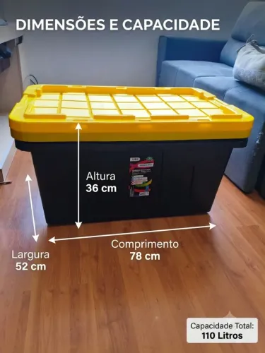 Kit 2 Caixas Organizadoras Grandes Container 110L Arqplast com Tampa - Usadas 1 única vez