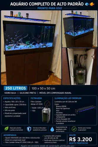 Aquário 250 litros