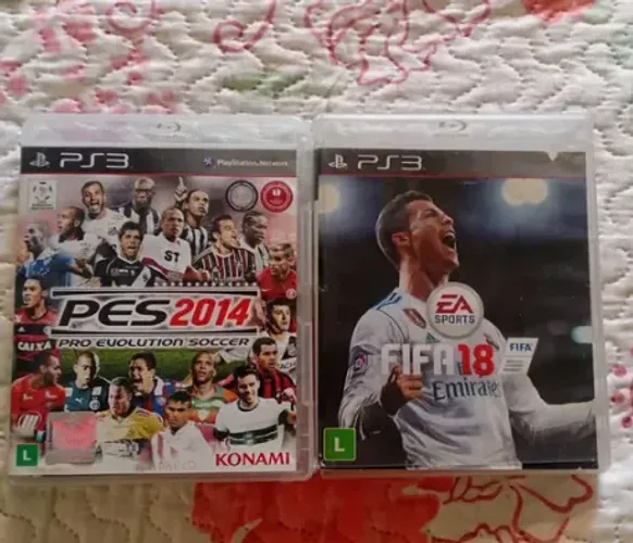 Jogos de PS3 FIFA 18 e PES 14 Usados 