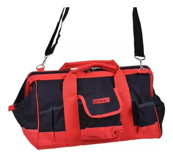 Bolsa Grande Em Lona P/ferramentas 18pol C/ 32 Bolsos Mtx Cor Vermelho