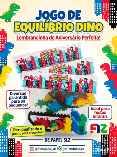 Lembrancinha jogo de equilíbrio Dinossauro
