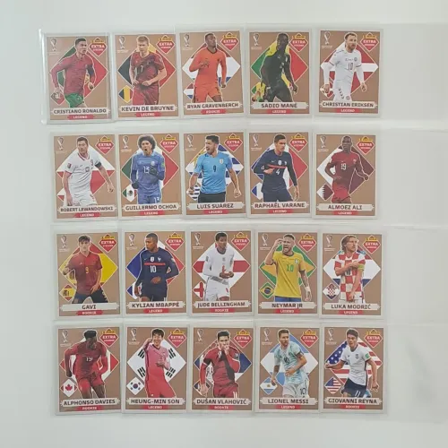 COLEÇÃO COMPLETA 20 EXTRA STICKERS BRONZE COPA QATAR 2022