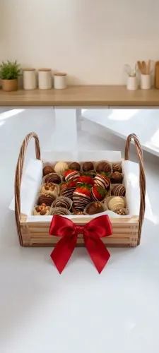 PRESENTE Cesta de bombom de frutas para um lindo e delicioso presente