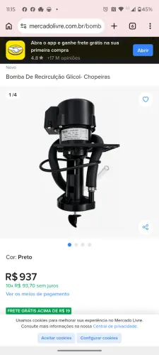 Bomba de recirculção glicol chopeira 