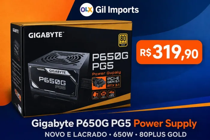 Fonte Gigabyte P650G PG5 650W 80 Plus Gold - Nova Lacrada