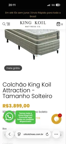 CAMA DE SOLTEIRO COMPLETA PREMIUM KING KOIL ATTRACTION - WORLD EDITION | SOLTEIRO