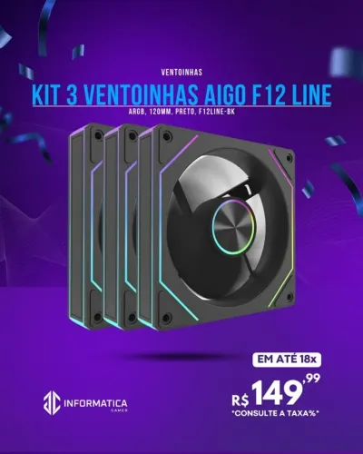 KIT 3 VENTOINHAS AIGO F12 LINE