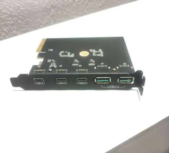 Placa pcie para usb 3.2 gen 2 com largura de banda de 20gbps 5 portas (2x USB-A - 3X USB-C