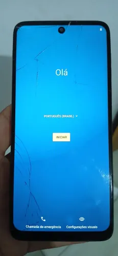 Moto g14 128gb com caixa e acessórios, tela trincada.