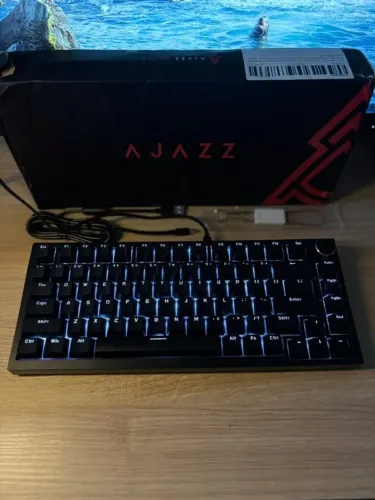Teclado Mecânico Gamer AJAZZ AK820 Preto Switch Red LED Branco Hot Swap