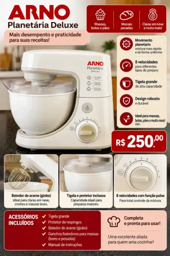 Batedeira Arno Planetária Deluxe