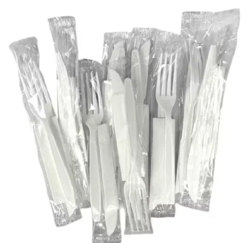 Kit Talher Refeição 1000 Unidades (Garfo + Faca + Guardanapo)