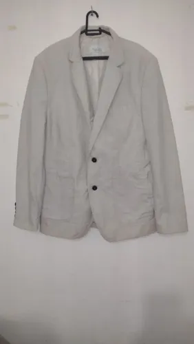 Blazer de Traje 100% Linho Bege Claro Zara