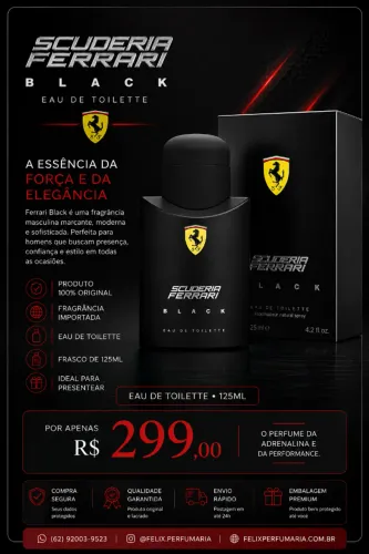 Ferrari Black Eau de Toilette 125ml Original Importado Lacrado