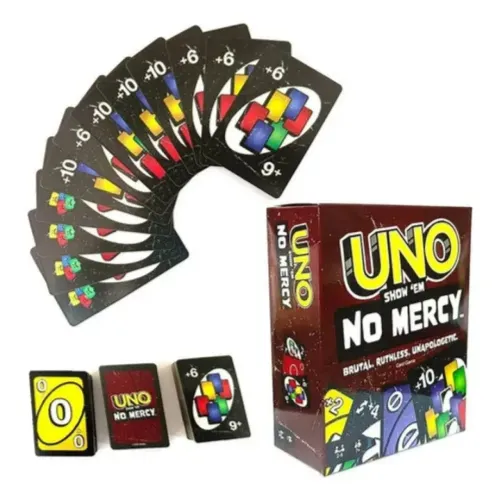 Jogo De Cartas Uno No Mercy Bordô Inglês, Portugês, Espan