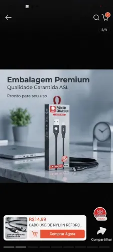 Cabo USB tipo C