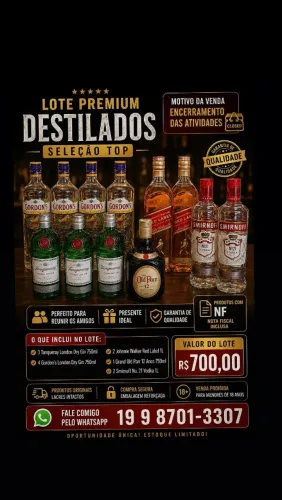 Lote de produtos para Bar