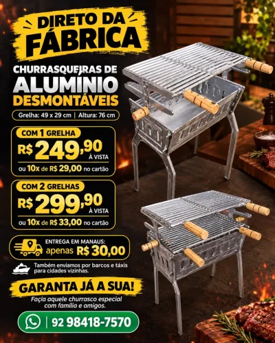 CHURRASQUEIRAS DE ALUMÍNIO NA PROMO