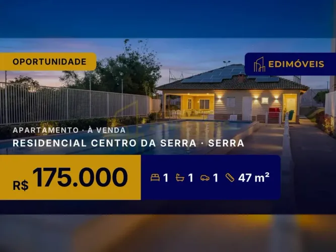 Seu Novo Lar: Apartamento 1 Quarto com Área Externa no Residencial Centro da Serra!