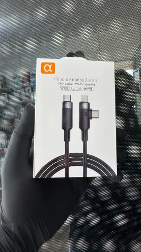 Cabo Turbo 2 em 1 Alpha - USB-C para Lightning e USB-C - 30W/60W