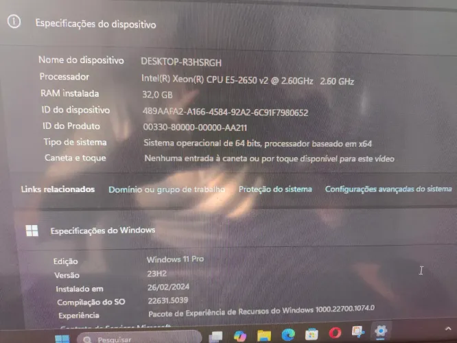 KIT XEON E5-2650 32GB RAM GABINETE RISE MODE GLASS C/06 FANS RGB