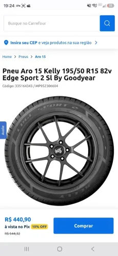Pneus 195 50 R15 Kelly Sporting Goodyear