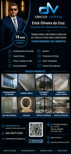 Vidros ,espelhos e suportes.