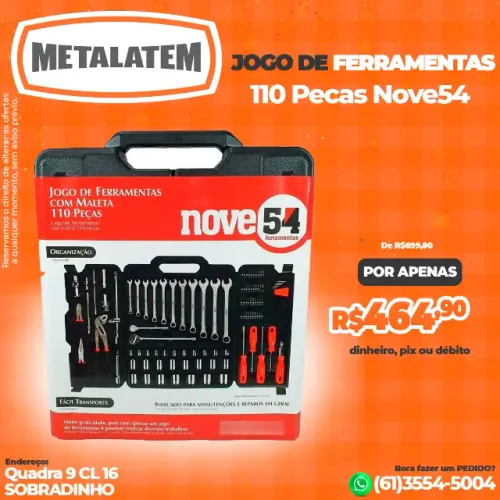 Kit Jogo De Ferramentas Com 110 Peças Nove54