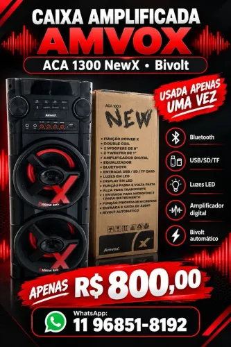 Caixa Amplificada Amvox ACA 1300 NewX Bivolt