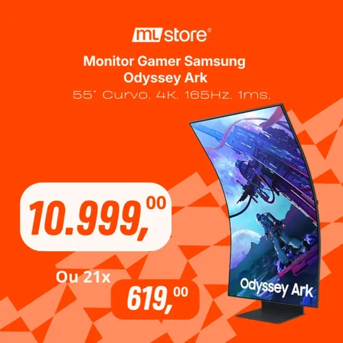 Monitor Gamer Samsung Odyssey Ark 55 Curvo 4K 165Hz 1ms G97NC LS55CG970NNXGO
