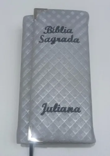 Bíblia Sagrada Cristã bordada de bolso