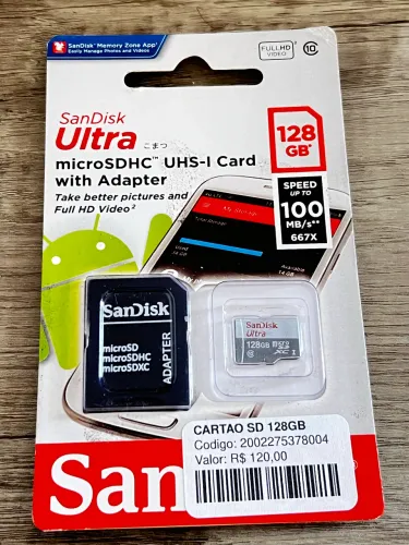 Cartão de memória 128 GB